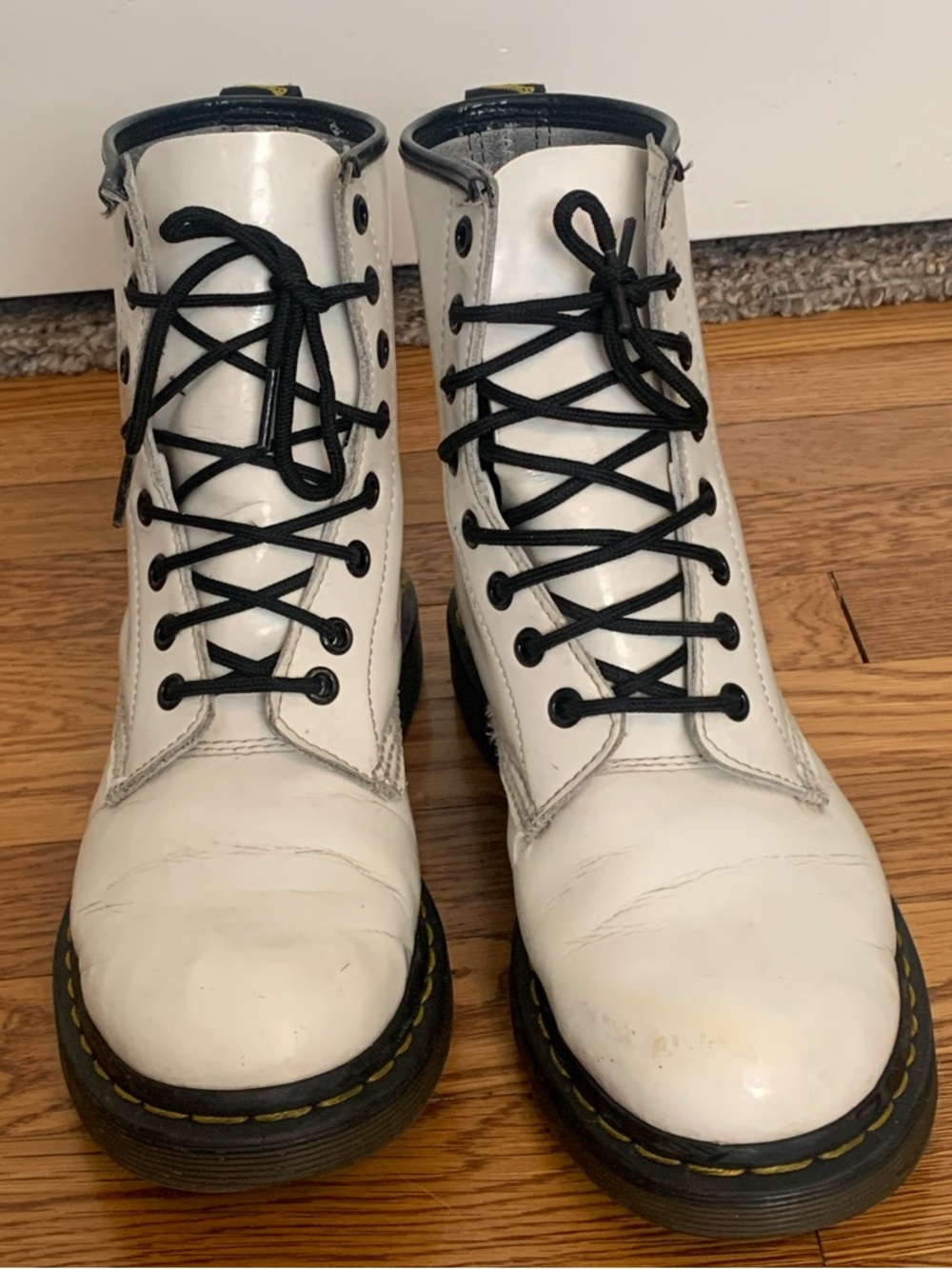 Dr Martens 1460 White Combat Boots Women’s size 8 - Picture 2 of 10